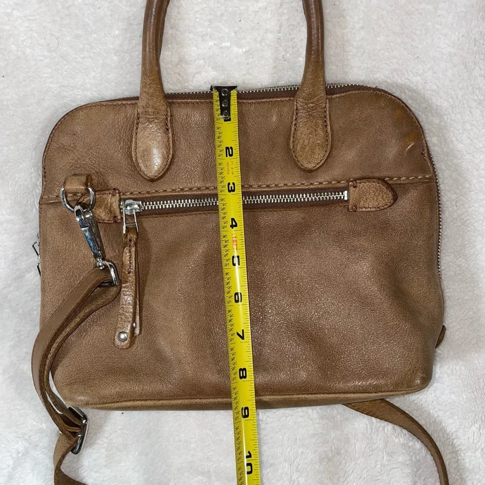 Roots Grace Tribe Leather Brown Classic Satchel Bag made in Canada